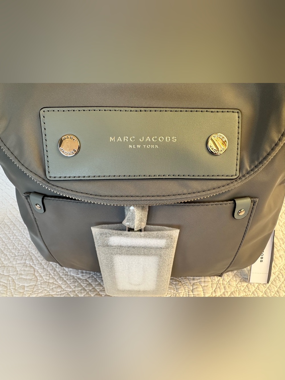 Marc Jacobs Light Gray Nylon Crossbody Bag with ID Window - Picture 7 of 10